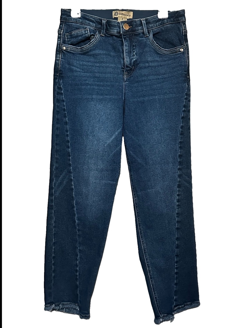 Democracy AB Technology High-Waist Cropped Jeans w Stretch Women’s Size 8- BLUE